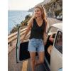 image:imageZESICA Womens Summer Crochet Sleeveless V Neck Vest Tops 2026 Casual Lightweight Knit Sweaters Fashion Vacation ClothesBlack