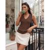 image:imageZESICA Womens Summer Crochet Sleeveless V Neck Vest Tops 2026 Casual Lightweight Knit Sweaters Fashion Vacation ClothesBrown