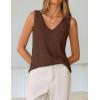 image:imageZESICA Womens Summer Crochet Sleeveless V Neck Vest Tops 2026 Casual Lightweight Knit Sweaters Fashion Vacation ClothesBrown