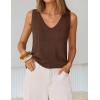 image:imageZESICA Womens Summer Crochet Sleeveless V Neck Vest Tops 2026 Casual Lightweight Knit Sweaters Fashion Vacation ClothesBrown