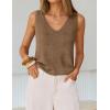 image:imageZESICA Womens Summer Crochet Sleeveless V Neck Vest Tops 2026 Casual Lightweight Knit Sweaters Fashion Vacation ClothesKhaki