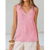 image:imageZESICA Womens Summer Crochet Sleeveless V Neck Vest Tops 2026 Casual Lightweight Knit Sweaters Fashion Vacation ClothesPink