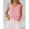 image:imageZESICA Womens Summer Crochet Sleeveless V Neck Vest Tops 2026 Casual Lightweight Knit Sweaters Fashion Vacation ClothesPink