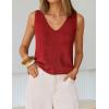 image:imageZESICA Womens Summer Crochet Sleeveless V Neck Vest Tops 2026 Casual Lightweight Knit Sweaters Fashion Vacation ClothesRed