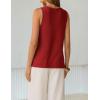 image:imageZESICA Womens Summer Crochet Sleeveless V Neck Vest Tops 2026 Casual Lightweight Knit Sweaters Fashion Vacation ClothesRed