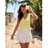 image:imageZESICA Womens Summer Crochet Sleeveless V Neck Vest Tops 2026 Casual Lightweight Knit Sweaters Fashion Vacation ClothesYellow
