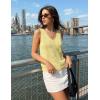 image:imageZESICA Womens Summer Crochet Sleeveless V Neck Vest Tops 2026 Casual Lightweight Knit Sweaters Fashion Vacation ClothesYellow
