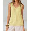 image:imageZESICA Womens Summer Crochet Sleeveless V Neck Vest Tops 2026 Casual Lightweight Knit Sweaters Fashion Vacation ClothesYellow