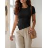 image:imageZESICA Asymmetrical Ruched Tops for Women 2026 Summer Casual Short Sleeve Slim Fit Y2K Going Out ShirtsBlack