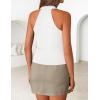 image:imageZESICA Womens 2026 Summer Halter Wrap Tops Sleeveless V Neck Ruched Tie Fitted Racerback Trendy Going Out TopsWhite