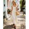 image:imageZESICA Womens 2026 Summer Boho Spaghetti Strap Square Neck Solid Color Ruffle A Line Beach Long Maxi DressApricot