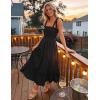 image:imageZESICA Womens 2026 Summer Boho Spaghetti Strap Square Neck Solid Color Ruffle A Line Beach Long Maxi DressBlack