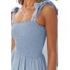 image:imageZESICA Womens 2026 Summer Boho Spaghetti Strap Square Neck Solid Color Ruffle A Line Beach Long Maxi DressBlue