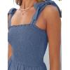 image:imageZESICA Womens 2026 Summer Boho Spaghetti Strap Square Neck Solid Color Ruffle A Line Beach Long Maxi DressDustyblue