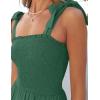 image:imageZESICA Womens 2026 Summer Boho Spaghetti Strap Square Neck Solid Color Ruffle A Line Beach Long Maxi DressForestgreen
