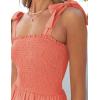 image:imageZESICA Womens 2026 Summer Boho Spaghetti Strap Square Neck Solid Color Ruffle A Line Beach Long Maxi DressGrapefruit