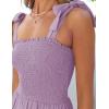 image:imageZESICA Womens 2026 Summer Boho Spaghetti Strap Square Neck Solid Color Ruffle A Line Beach Long Maxi DressLavender
