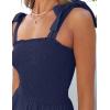 image:imageZESICA Womens 2026 Summer Boho Spaghetti Strap Square Neck Solid Color Ruffle A Line Beach Long Maxi DressNavy