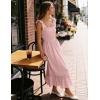 image:imageZESICA Womens 2026 Summer Boho Spaghetti Strap Square Neck Solid Color Ruffle A Line Beach Long Maxi DressPink