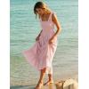 image:imageZESICA Womens 2026 Summer Boho Spaghetti Strap Square Neck Solid Color Ruffle A Line Beach Long Maxi DressPink