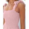 image:imageZESICA Womens 2026 Summer Boho Spaghetti Strap Square Neck Solid Color Ruffle A Line Beach Long Maxi DressPink