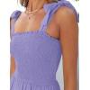 image:imageZESICA Womens 2026 Summer Boho Spaghetti Strap Square Neck Solid Color Ruffle A Line Beach Long Maxi DressPurple