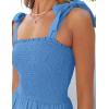 image:imageZESICA Womens 2026 Summer Boho Spaghetti Strap Square Neck Solid Color Ruffle A Line Beach Long Maxi DressRoyalblue