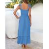 image:imageZESICA Womens 2026 Summer Boho Spaghetti Strap Square Neck Solid Color Ruffle A Line Beach Long Maxi DressRoyalblue