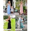 image:imageZESICA Womens 2026 Summer Boho Spaghetti Strap Square Neck Solid Color Ruffle A Line Beach Long Maxi DressRust