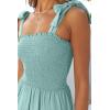 image:imageZESICA Womens 2026 Summer Boho Spaghetti Strap Square Neck Solid Color Ruffle A Line Beach Long Maxi DressSage