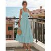 image:imageZESICA Womens 2026 Summer Boho Spaghetti Strap Square Neck Solid Color Ruffle A Line Beach Long Maxi DressSage