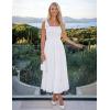 image:imageZESICA Womens 2026 Summer Boho Spaghetti Strap Square Neck Solid Color Ruffle A Line Beach Long Maxi DressWhite