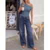 image:imageZESICA Womens 2026 Summer Off Shoulder Tops Going Out Sexy Y2k Shirts Spring Cap Sleeve Ruched Asymmetrical BlousesDusty Blue
