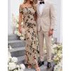 image:imageZESICA Womens Summer Off Shoulder Floral Bodycon Maxi Dress 2026 Ruched Elegant Formal Cocktail Wedding Guest Long DressesLight Khaki