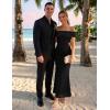 image:imageZESICA Womens Summer Off Shoulder Floral Bodycon Maxi Dress 2026 Ruched Elegant Formal Cocktail Wedding Guest Long DressesSolid Black
