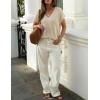 image:imageZESICA Summer Short Sleeve Sweater for Women 2026 Casual V Neck Oversized Sweater Vest Lightweight Knit Pullover TopsApricot