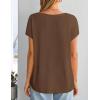 image:imageZESICA Summer Short Sleeve Sweater for Women 2026 Casual V Neck Oversized Sweater Vest Lightweight Knit Pullover TopsBrown