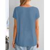 image:imageZESICA Summer Short Sleeve Sweater for Women 2026 Casual V Neck Oversized Sweater Vest Lightweight Knit Pullover TopsDustyblue