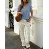 image:imageZESICA Summer Short Sleeve Sweater for Women 2026 Casual V Neck Oversized Sweater Vest Lightweight Knit Pullover TopsDustyblue