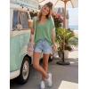 image:imageZESICA Summer Short Sleeve Sweater for Women 2026 Casual V Neck Oversized Sweater Vest Lightweight Knit Pullover TopsGreen