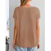 image:imageZESICA Summer Short Sleeve Sweater for Women 2026 Casual V Neck Oversized Sweater Vest Lightweight Knit Pullover TopsKhaki