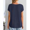 image:imageZESICA Summer Short Sleeve Sweater for Women 2026 Casual V Neck Oversized Sweater Vest Lightweight Knit Pullover TopsNavy