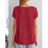image:imageZESICA Summer Short Sleeve Sweater for Women 2026 Casual V Neck Oversized Sweater Vest Lightweight Knit Pullover TopsRed