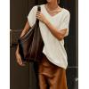 image:imageZESICA Summer Short Sleeve Sweater for Women 2026 Casual V Neck Oversized Sweater Vest Lightweight Knit Pullover TopsWhite