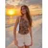 image:imageZESICA Womens Summer One Shoulder Going Out Tops 2026 Trendy Sleeveless Fitted Fashion Floral Y2K ShirtsKhaki