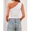 image:imageZESICA Womens Summer One Shoulder Going Out Tops 2026 Trendy Sleeveless Fitted Fashion Floral Y2K ShirtsSolidwhite