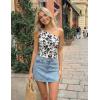 image:imageZESICA Womens Summer One Shoulder Going Out Tops 2026 Trendy Sleeveless Fitted Fashion Floral Y2K ShirtsWhite