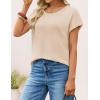 image:imageZESICA Womens Summer Wool Blend Short Sleeve Sweater Top 2026 Business Casual Lightweight Trendy Tank TopsApricot