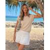 image:imageZESICA Womens Summer Wool Blend Short Sleeve Sweater Top 2026 Business Casual Lightweight Trendy Tank TopsApricot