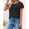 image:imageZESICA Womens Summer Wool Blend Short Sleeve Sweater Top 2026 Business Casual Lightweight Trendy Tank TopsBlack